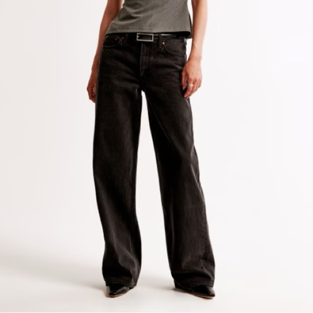 Abercrombie & Fitch Black Wide Leg Jeans